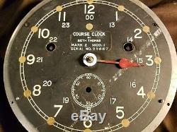 Rare WWII Seth Thomas Course Zig Zag sub avoidance U. S. Navy Ships Clock- 6 in