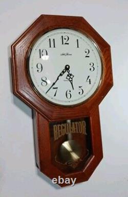 Regulator Pendulum Wall Clock By Seth Thomas Light Wood Analog Display