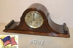 Restored And Scarce Seth Thomas Rideau-1921 Antique Cabinet Clock In Mahogany