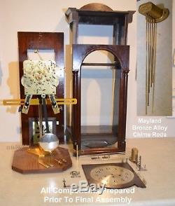 Restored Seth Thomas Antique Chime 102 -1914 Wall Clock In Ribbon Mahogany