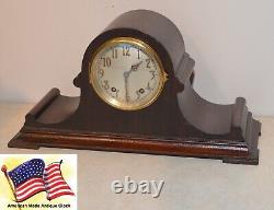 Restored Seth Thomas Antique Tambour No. 4-1921 Time & Strike Clock In Mahogany