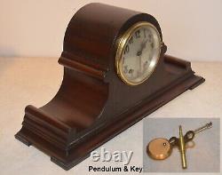 Restored Seth Thomas Antique Tambour No. 4-1921 Time & Strike Clock In Mahogany