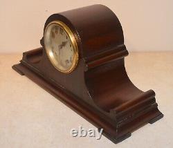 Restored Seth Thomas Antique Tambour No. 4-1921 Time & Strike Clock In Mahogany