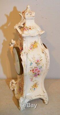 Restored Seth Thomas Beta-1896 Fine Porcelain Case Antique Mantle Clock