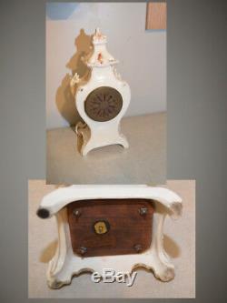 Restored Seth Thomas Beta-1896 Fine Porcelain Case Antique Mantle Clock