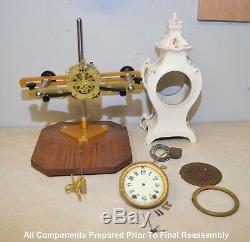 Restored Seth Thomas Beta-1896 Fine Porcelain Case Antique Mantle Clock