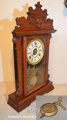 Restored Seth Thomas City Series Bangor-1884 Time & Hour Strike Clock In Walnut