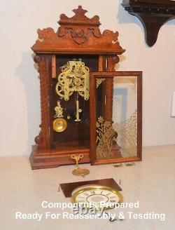 Restored Seth Thomas City Series Bangor-1884 Time & Hour Strike Clock In Walnut