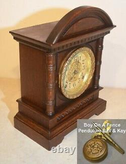 Restored Seth Thomas Kent 1905 Fine Antique Cabinet Clock In Fumed Oak