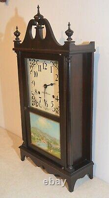 Restored Seth Thomas Plymouth 1921 Mahogany Pillar & Scroll Antique Clock