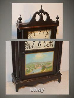 Restored Seth Thomas Plymouth 1921 Mahogany Pillar & Scroll Antique Clock