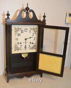 Restored Seth Thomas Plymouth 1921 Mahogany Pillar & Scroll Antique Clock