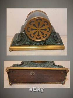 Restored Seth Thomas Tampa 1907 Antique Bronze & Verde Mantle & Shelf Clock