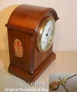 Restored Seth Thomas Tory-1913 Antique Cabinet Clock In Mahogany With Inlays