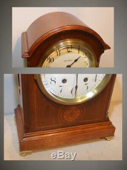 Restored Seth Thomas Tory-1913 Antique Cabinet Clock In Mahogany With Inlays