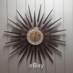 Royale Mid Century Seth Thomas Style Starburst Clock Hand Made in the UK BO3