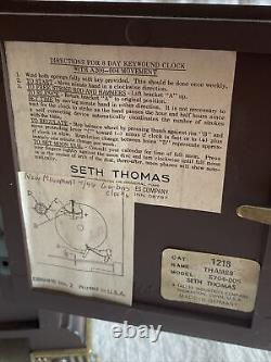 SETH THOMAS Clock Moonphase With Hermle GERMANY Movement 130-020, Mechanical. READ