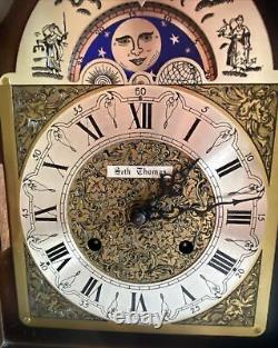 SETH THOMAS Clock Moonphase With Hermle GERMANY Movement 130-020, Mechanical. READ