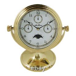 SETH THOMAS Clock, Multifunctional COMMANDER Clock, Solid Brass Case Gimbel Base