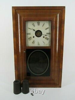 SETH THOMAS OGEE CLOCK antique mantel mantle walnut weights key scene RARE ALARM