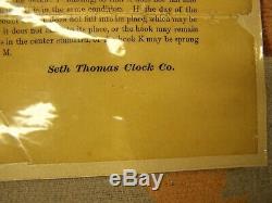 SETH THOMAS TWO DIAL CALENDAR CLOCK 1869- 1876 With 2 SETS OF INSTRUCTIONS. KEYS