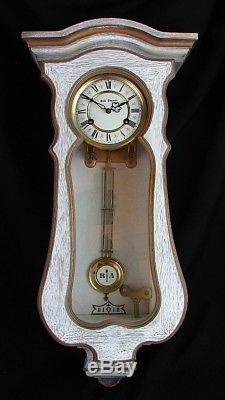 SETH THOMAS WALL CLOCK SHABBY COASTAL CHIMING c. 1960'S UNUSUAL