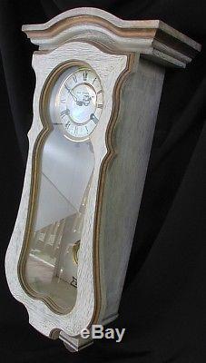 SETH THOMAS WALL CLOCK SHABBY COASTAL CHIMING c. 1960'S UNUSUAL