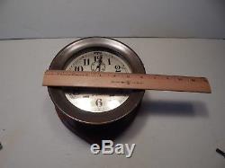 SETH THOMAS WWII US NAVY No. 3 BRASS SHIPS DECK CLOCK LARGE 7 1/4 WORKS