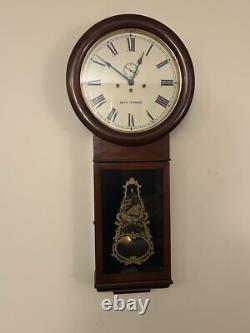 Seth Thomas # 1 Large Regulator Wall Clock in Mahogany Case Model 1860- working