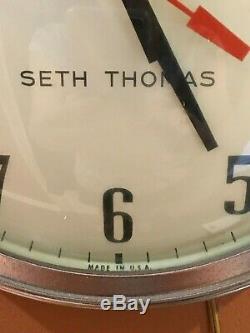 Seth Thomas 14 1/4 Manager Electric Wall Clock Chrome CAT 611 Industrial SS18D