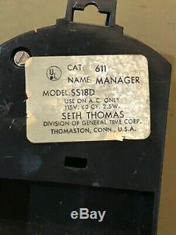 Seth Thomas 14 1/4 Manager Electric Wall Clock Chrome CAT 611 Industrial SS18D