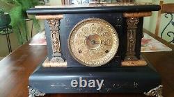 Seth Thomas 1894 Marble Adamantine Mantel Clock No 102 #2 Working and Chime Well