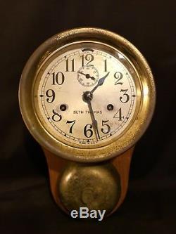 Seth Thomas 1930s Monitor Model Ships Bell Clock Works Great Bell Sound