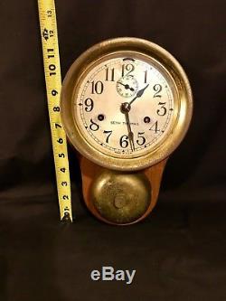 Seth Thomas 1930s Monitor Model Ships Bell Clock Works Great Bell Sound