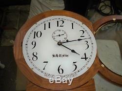 Seth Thomas #2 Weight Driven Regulator Clock Exact Replica Oak Case Works 100%