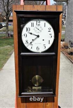 Seth Thomas 30 Day Model 16 Wall Regulator Office Clock Seconds Bit Painted Dial