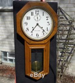 Seth Thomas 30 Day World Wall Regulator Office Clock Seconds Bit Painted Dial