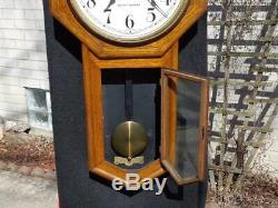 Seth Thomas 30 Day World Wall Regulator Office Clock Seconds Bit Painted Dial