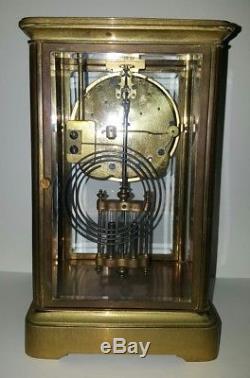 Seth Thomas 48N Mantel Clock Brass Crystal Regulator Beveled Glass Empire Deco