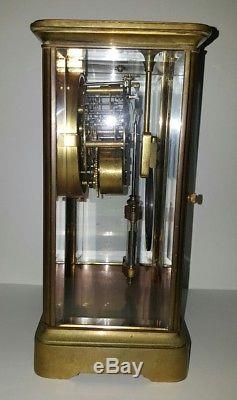 Seth Thomas 48N Mantel Clock Brass Crystal Regulator Beveled Glass Empire Deco