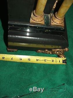 Seth Thomas 6 Pillar Mantle Clock Green Adamantine