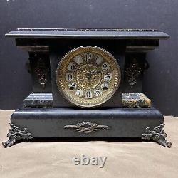 Seth Thomas 8 Day Adamantine #102 Mantle Clock with Original Bob & Key