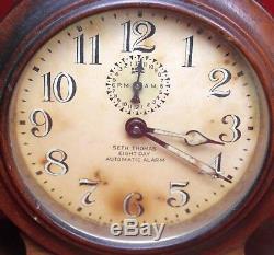 Seth Thomas 8-Day Automatic Alarm Mantel Clock Vintage Parts/Repair