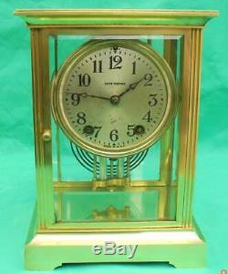 Seth Thomas 8 Day Classic Corniche Crystal Regulator 4 Glass Mantle Clock