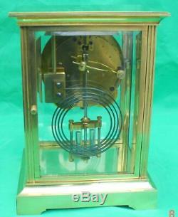 Seth Thomas 8 Day Classic Corniche Crystal Regulator 4 Glass Mantle Clock