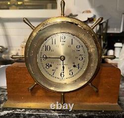 Seth Thomas 8-Day Keywound Ship's Bell Strikkng Clock HELMSMAN ASLT