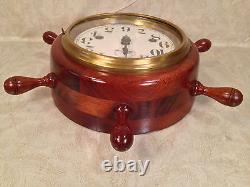 Seth Thomas 8 Day Lever Clock with Seconds Hand Runs Ships Wheel Case