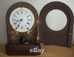 Seth Thomas 8 Day Mantel Clock 15 Tall Circa 1800's Very Nice withChime + Key