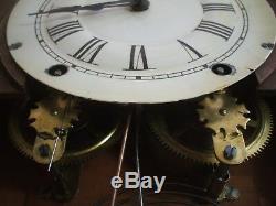 Seth Thomas 8 Day Mantel Clock 15 Tall Circa 1800's Very Nice withChime + Key