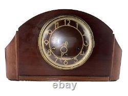 Seth Thomas 8 Day Pendulum Wooden Tambour ART DECO #125 Mantle Clock Vtg